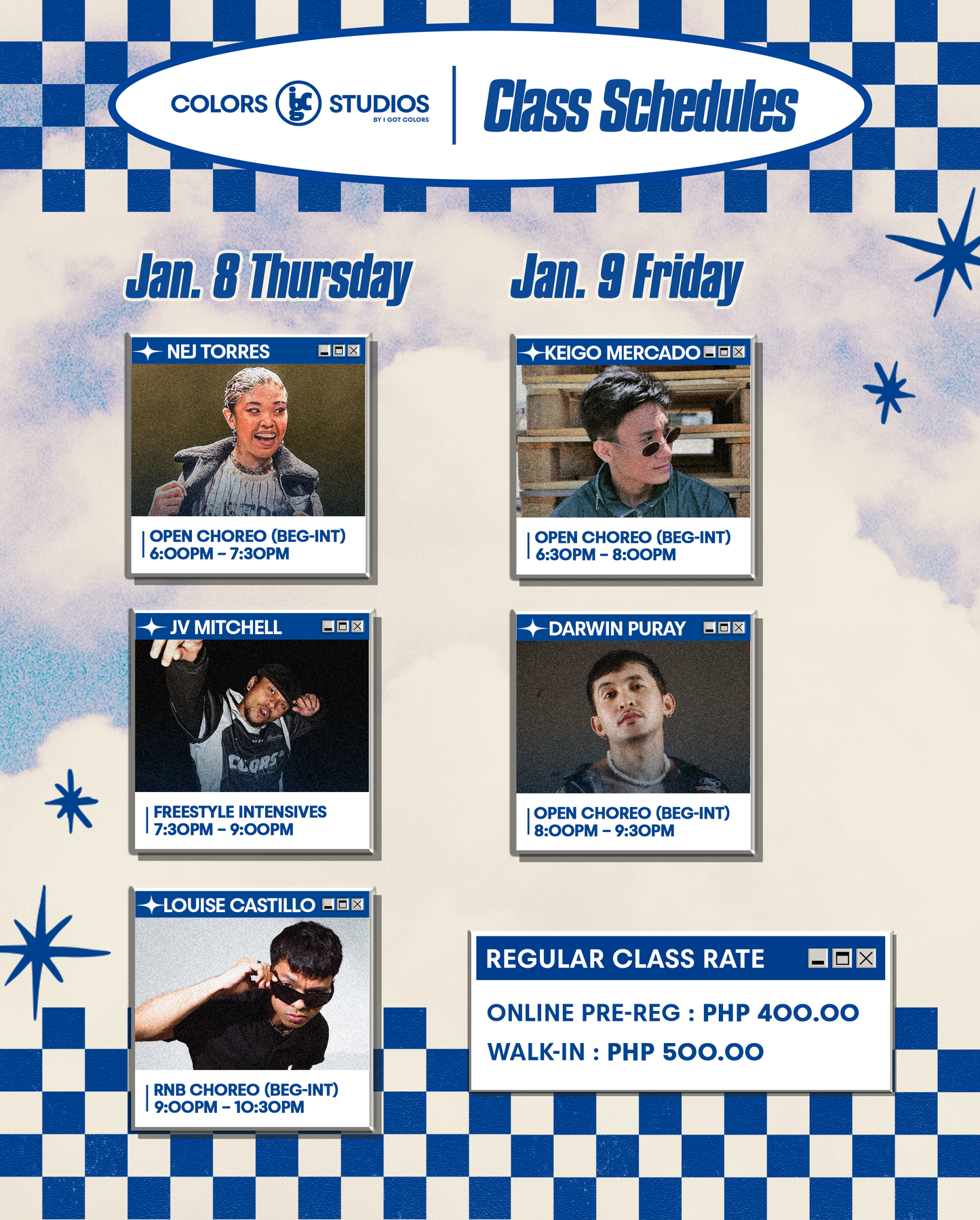 COLORS STUDIOS | JAN. 11 SATURDAY - CLASSES