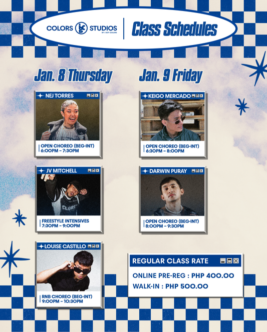 COLORS STUDIOS | JAN. 12 SUNDAY - CLASSES